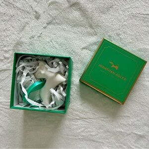 NEW Jonathan Adler White Ceramic Ornament in Green Box